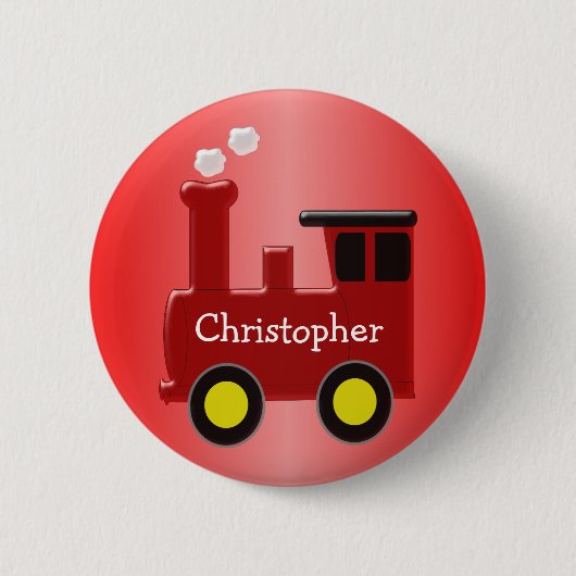 Badge Rond 5 Cm Red Train Ajouter un nom (Devant)