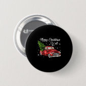 Badge Rond 5 Cm Red Truck Christmas Funny Merry Christmas Yall Wom (Devant & derrière)