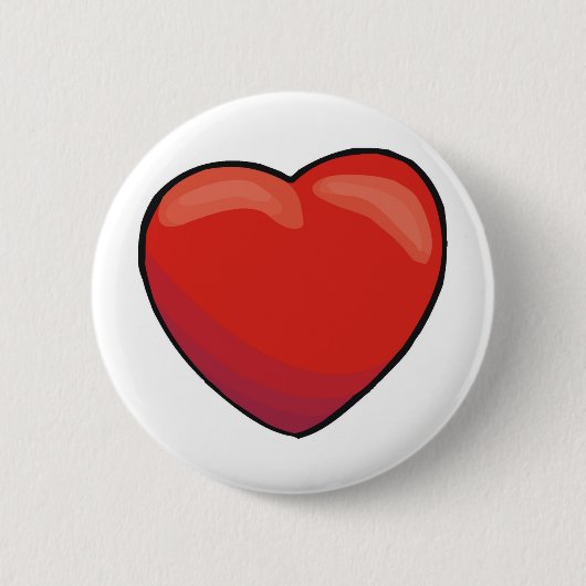 Badge Rond 5 Cm Red Valentine Heart (Devant)