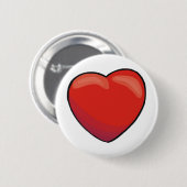 Badge Rond 5 Cm Red Valentine Heart (Devant & derrière)