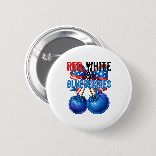 Badge Rond 5 Cm Red White Blueberries Funny Patriotic Retro Usa Hu (Devant & derrière)