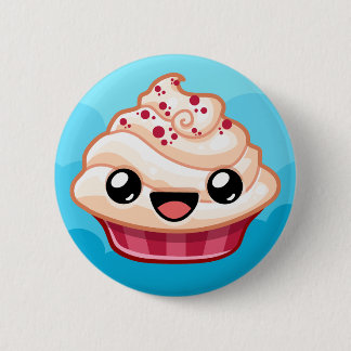 Badge Rond 5 Cm Red/White Cupcake - Happy Jump
