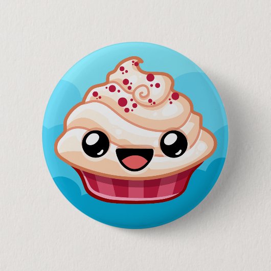Badge Rond 5 Cm Red/White Cupcake - Happy Jump (Devant)