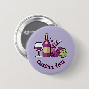 Badge Rond 5 Cm Red Wine Button