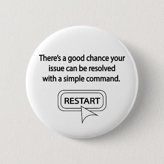 Badge Rond 5 Cm Redémarrer (Devant)