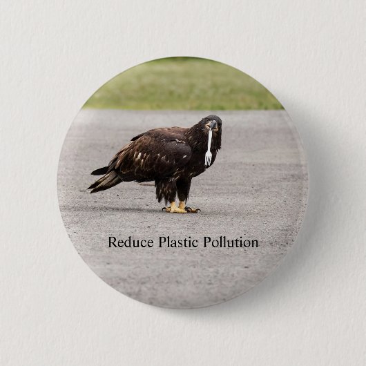 Badge Rond 5 Cm Reduce Plastic Pollution (Devant)