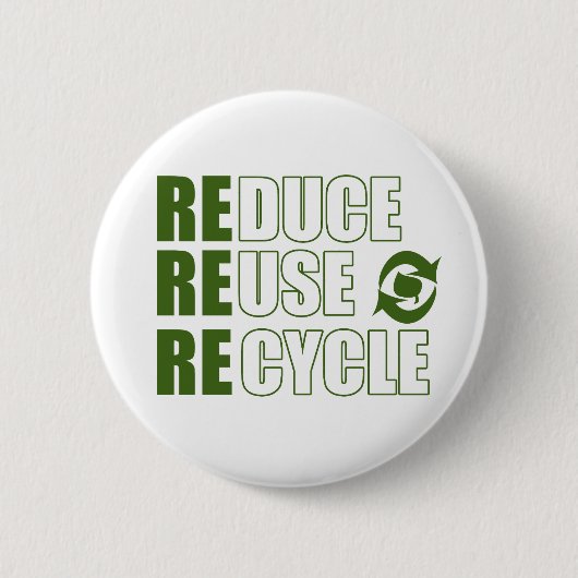 Badge Rond 5 Cm Réduire la réutilisation du recyclage (Devant)