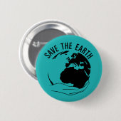 Badge Rond 5 Cm Réduire la réutilisation recycler sauver la terre (Devant & derrière)