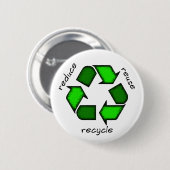 Badge Rond 5 Cm Réduisez - réutilisation - réutilisent le bouton (Devant & derrière)