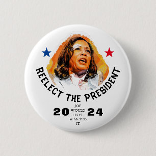 Badge Rond 5 Cm Réélire Kamala Harris 2024