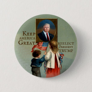 Badge Rond 5 Cm Réélire le président Trump