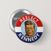 BADGE ROND 5 CM RÉÉLISEZ JFK JACK KENNEDY (Devant & derrière)