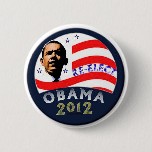 Badge Rond 5 Cm Réélisez Obama
