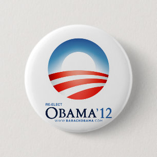 Badge Rond 5 Cm Réélisez Obama 2012