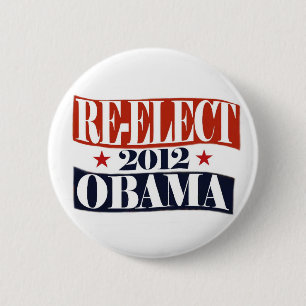 Badge Rond 5 Cm Réélisez Obama 2012
