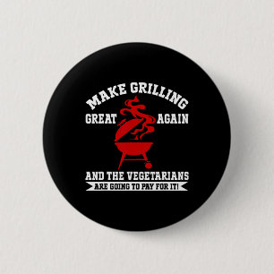 Badge Rond 5 Cm Refaire Griller La Grandeur America Usa Trump Bbq 