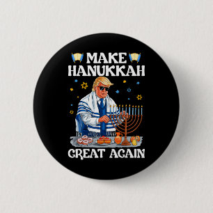 Badge Rond 5 Cm Refaire Hanouka Grande Encore Trump Juif Laid Chan