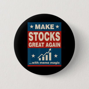 Badge Rond 5 Cm Refaire la Bourse Grande Encore Trump Nouvelle Éco