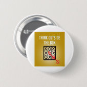 Badge Rond 5 Cm Réfléchissez à l'extérieur de la boîte (Devant & derrière)