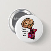 Badge Rond 5 Cm Réfléchissez à l'extérieur de la boîte (Devant & derrière)