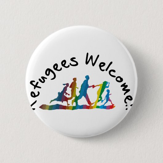 Badge Rond 5 Cm Refugees Welcome (Devant)