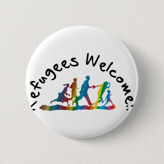 Badge Rond 5 Cm Refugees Welcome