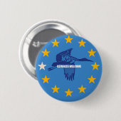Badge Rond 5 Cm refugees welcomes (Devant & derrière)