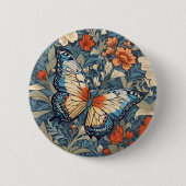 Badge Rond 5 Cm Regal Butterfly Amidst William Morris Floral (Devant)