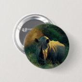 Badge Rond 5 Cm Regard fixe de rhinocéros (Devant & derrière)