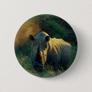 Badge Rond 5 Cm Regard fixe de rhinocéros