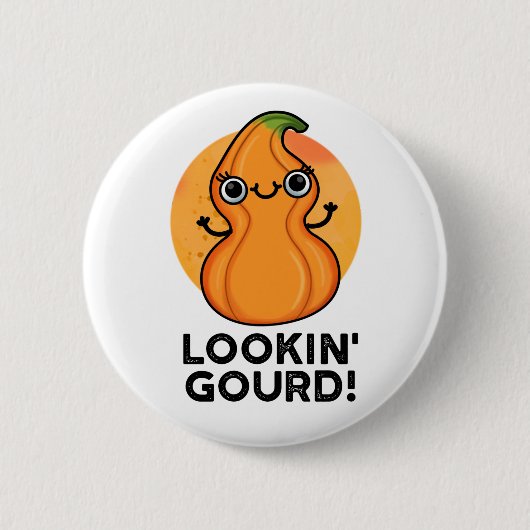 Badge Rond 5 Cm Regard Gourd Funny Girl Veggie Pun (Devant)