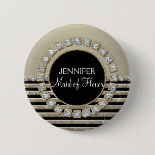 Badge Rond 5 Cm Regard horizontal moderne de parties scintillantes