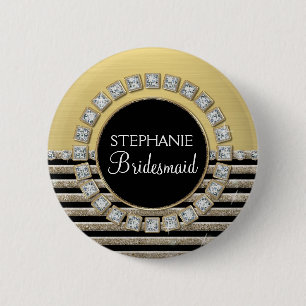Badge Rond 5 Cm Regard horizontal moderne de parties scintillantes