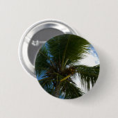 Badge Rond 5 Cm Regard sur le palmier à coco Nature tropicale (Devant & derrière)