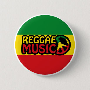 Badge Rond 5 Cm Reggae Musique, reggae art avec symbole de paix
