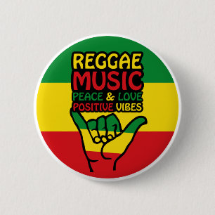 Badge Rond 5 Cm Reggae Shaka Main avec des citations positives
