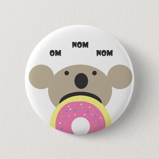 Badge Rond 5 Cm Régime de beignet de koala (Devant)