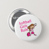 Badge Rond 5 Cm règle de filles du base-ball (Devant & derrière)
