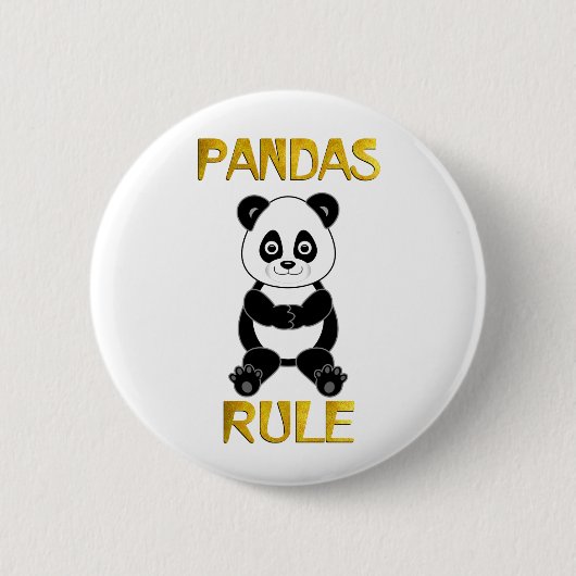 Badge Rond 5 Cm Règle de pandas (Devant)