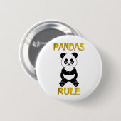 Badge Rond 5 Cm Règle de pandas (Devant & derrière)