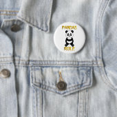 Badge Rond 5 Cm Règle de pandas (En situation)