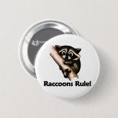 Badge Rond 5 Cm Règle de ratons laveurs ! (Devant & derrière)