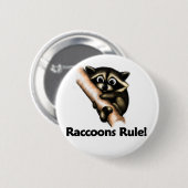 Badge Rond 5 Cm Règle de ratons laveurs ! (Devant & derrière)