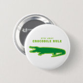 Badge Rond 5 Cm Règle du crocodile (vert) (Devant & derrière)