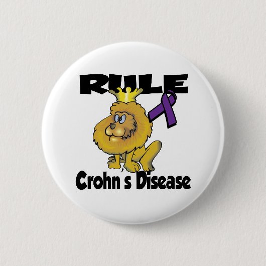 Badge Rond 5 Cm Règle Maladie de Crohn (violet) (Devant)