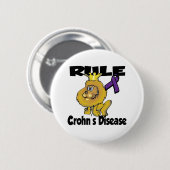 Badge Rond 5 Cm Règle Maladie de Crohn (violet) (Devant & derrière)