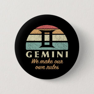 Badge Rond 5 Cm Règles amusantes de Zodiac Gemini