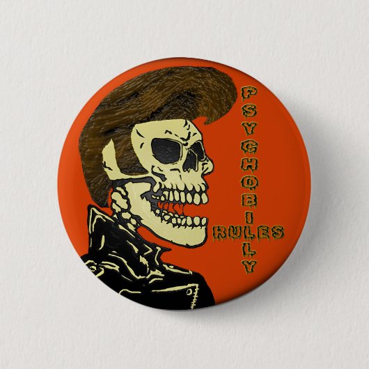 Badge Rond 5 Cm Règles de Psychobilly (Devant)