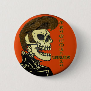 Badge Rond 5 Cm Règles de Psychobilly