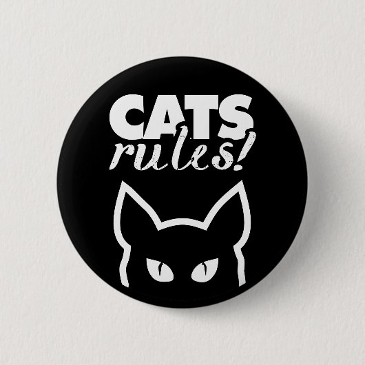 Badge Rond 5 Cm Règles relatives aux chats (Devant)